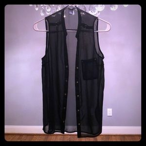 Black Sheer Tank Top